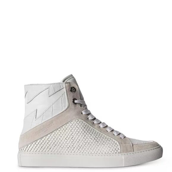 Zadig & Voltaire High Flash Keith Sneakers 👟 White Leather EU 36 / US 5 | NIB ✨ - Picture 1 of 8
